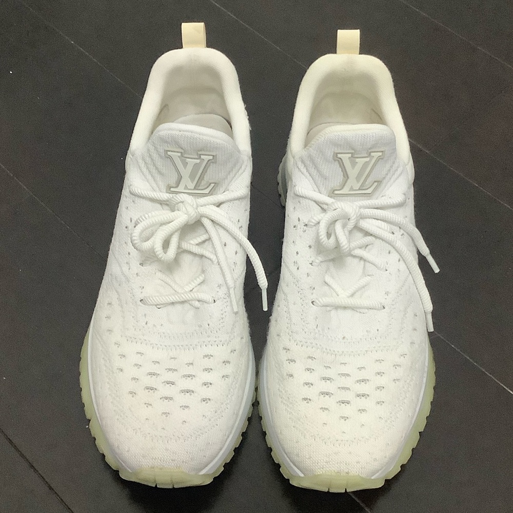 Louis Vuitton White Knit Ran Away Men’s Sneakers, size EU 9 (US 10)